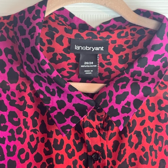 LANE BRYANT SEMI SHEER LONG SLEEVE BLOUSE - Picture 5 of 8